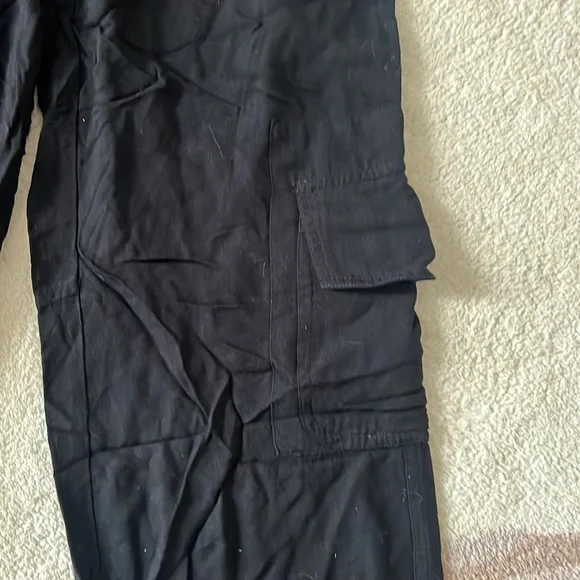 Soft Surroundings Black Linen Blend Cargo Pants - Picture 4 of 5
